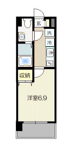 グランフォース西川口(1K/6階)の間取り写真