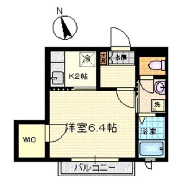 フェリスタ(1K/1階)の間取り写真