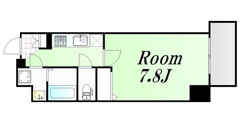THE RESIDENCE S(1K/2階)の間取り写真