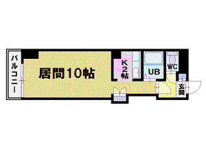 ブランシェ竹栄(1K/2階)の間取り写真