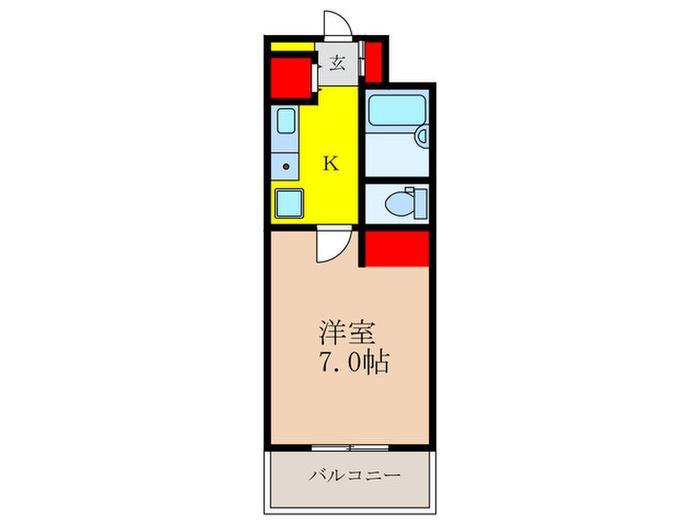 パークサイド南茨木(1K/2階)の間取り写真