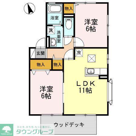 FAMILY COURT B(2LDK/1階)の間取り写真