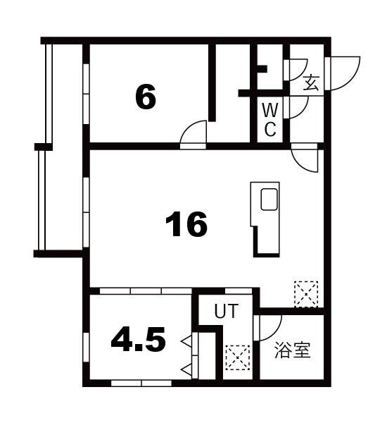 URBAN FLATS千歳(2LDK/3階)の間取り写真