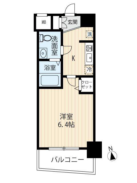 ARCOBALENO MUSASHIKOYAMA(1K/1階)の間取り写真
