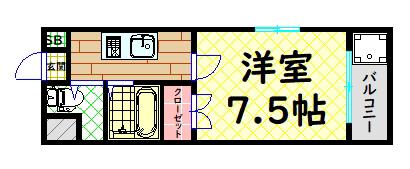 メゾン白鷺(1K/2階)の間取り写真