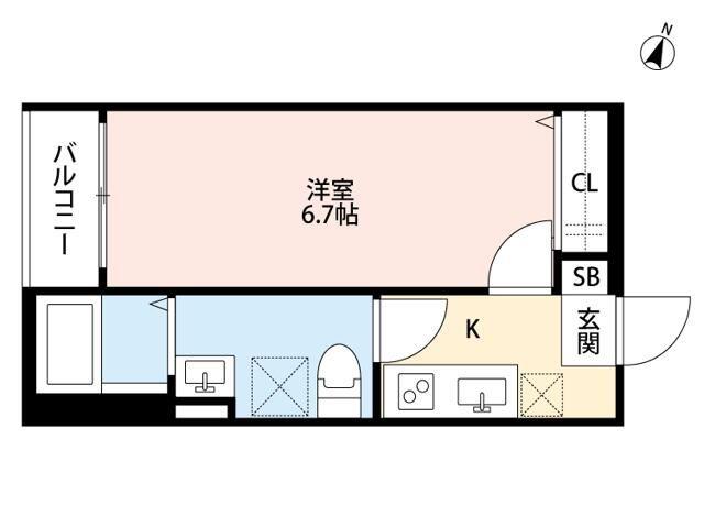 エルグレイス蕨(1K/3階)の間取り写真