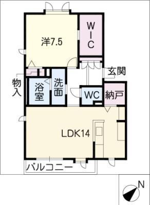 グレイス柏井(1LDK/2階)の間取り写真