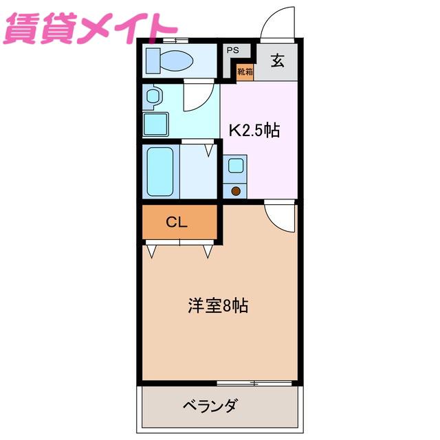 ラックス富田(1K/1階)の間取り写真