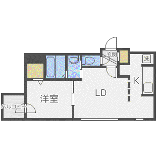 RESONATE南7条(1LDK/4階)の間取り写真