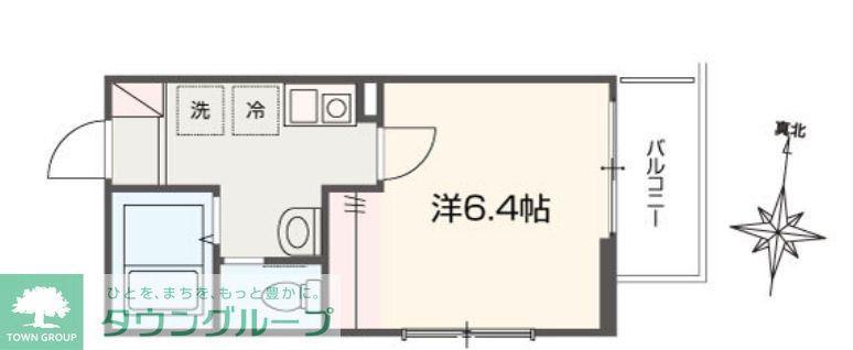 MELLAS淵野辺VI(1K/1階)の間取り写真
