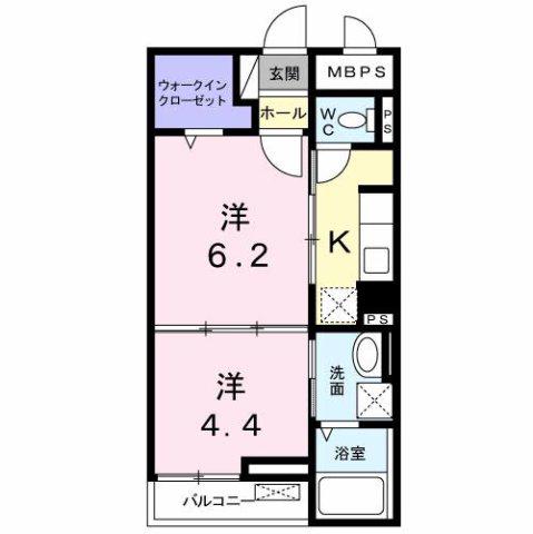 GLANZ SAKURA(2K/1階)の間取り写真