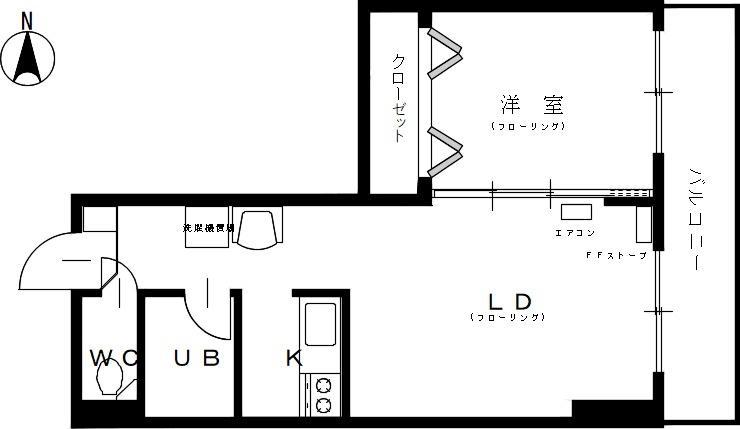 クリスタルファイブ(1LDK/7階)の間取り写真