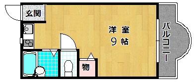 シャンテー三矢II(ワンルーム/3階)の間取り写真