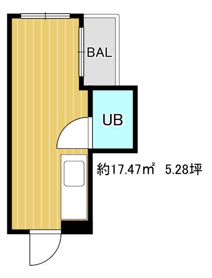 ハイツ千年町2階(ワンルーム/2階)の間取り写真