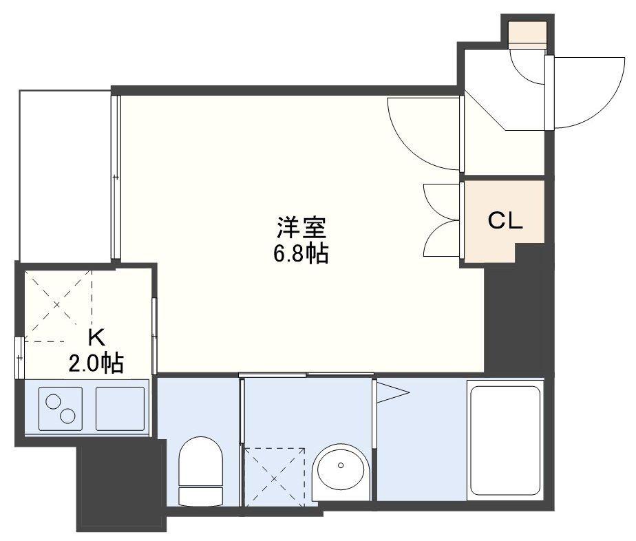 FORBIS丸山町(1K/8階)の間取り写真