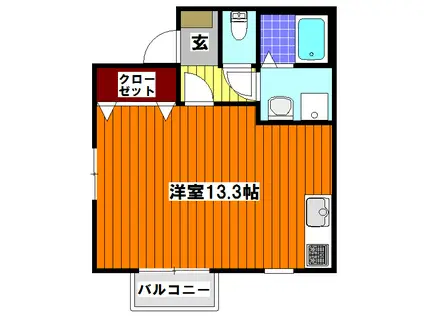 フェニックス(ワンルーム/2階)の間取り写真