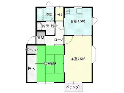 RISTEL見石(2K/2階)の間取り写真