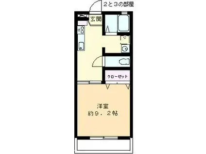 RUSCELLO(1K/2階)の間取り写真