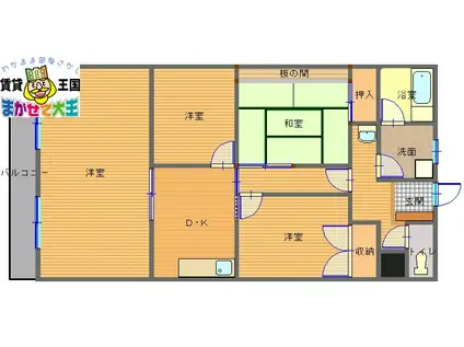 グランドマンション桶屋町(4DK/2階)の間取り写真