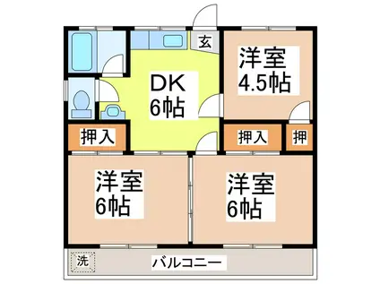 コーポフェニックス(3DK/3階)の間取り写真