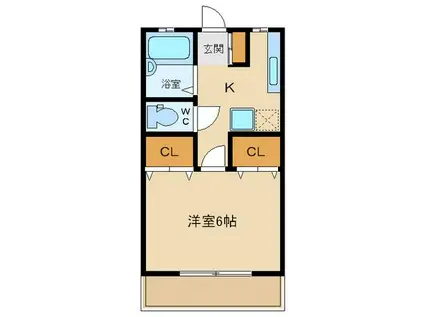 ヤマトハイツ(1K/2階)の間取り写真