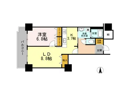 品川シーサイドビュータワーI(1LDK/21階)の間取り写真