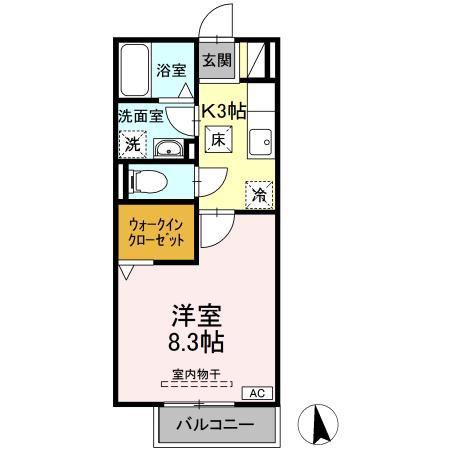 ボナンザ(1K/1階)の間取り写真