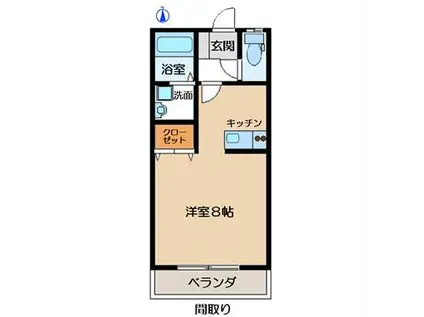 ラファユー(1K/1階)の間取り写真