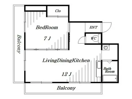 グリーンハイツ(1LDK/2階)の間取り写真