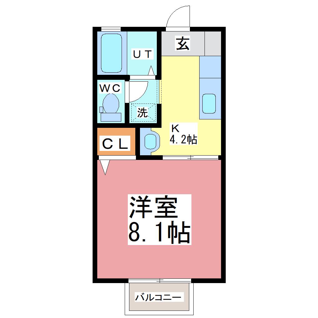 コーポ碧空II(1K/2階)の間取り写真