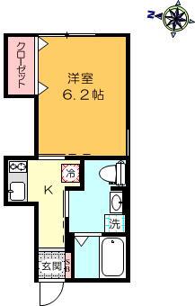 タカギスクエア(1K/2階)の間取り写真