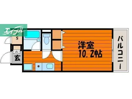 ヴェール国体町(1K/8階)の間取り写真