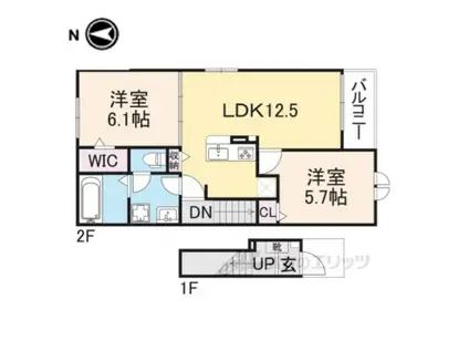 ソレイユカヤノVI(2LDK/2階)の間取り写真