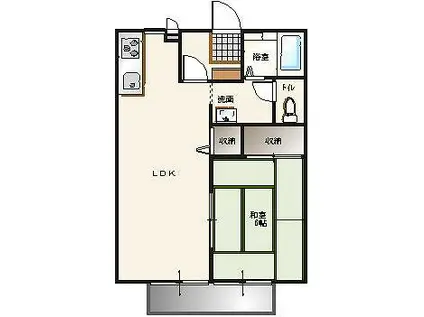 ベルコモン(1LDK/2階)の間取り写真