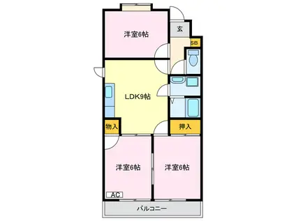 ロイヤル宝六(3LDK/2階)の間取り写真