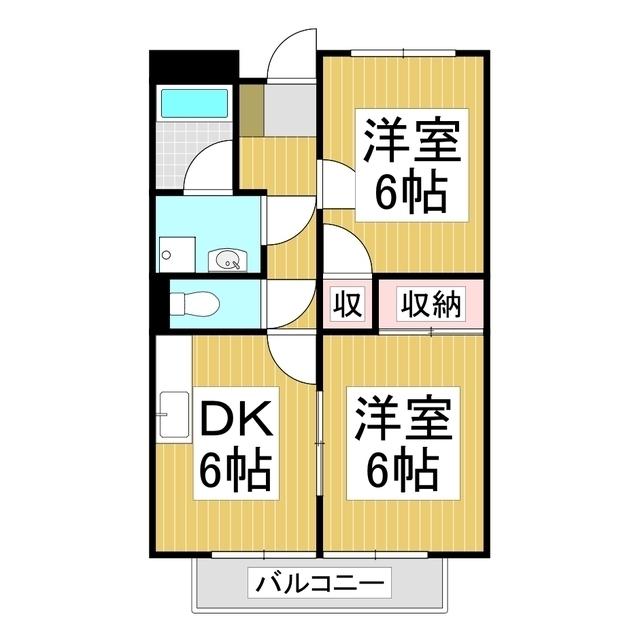 リンピア泰座(2DK/1階)の間取り写真