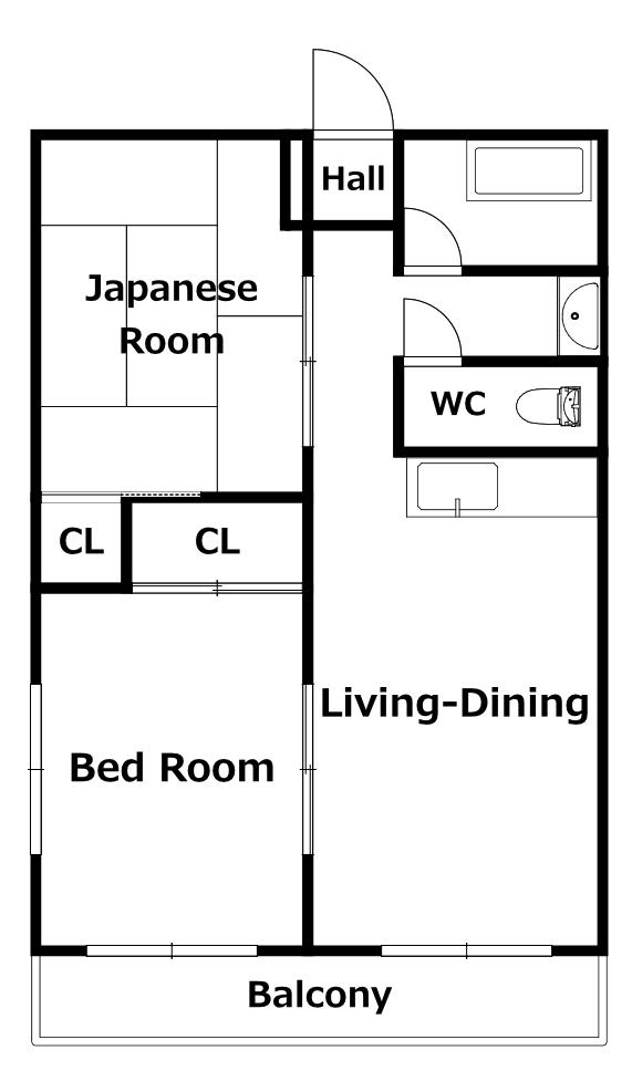 北畑マンション(2LDK/4階)の間取り写真