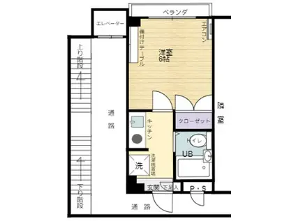 ナルカワビル(1K/3階)の間取り写真