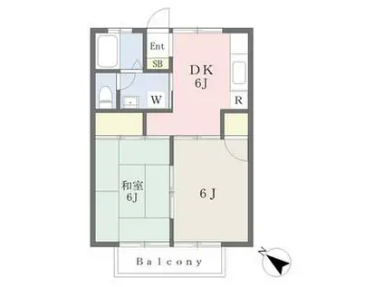コーポラス高橋(2DK/1階)の間取り写真