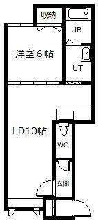 ファーレIII(1LDK/1階)の間取り写真