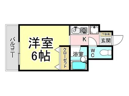 アルテハイム折尾(1K/2階)の間取り写真