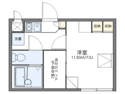 レオパレス東今里(1K/1階)の間取り写真