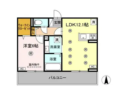 SOLAIRE(1LDK/3階)の間取り写真