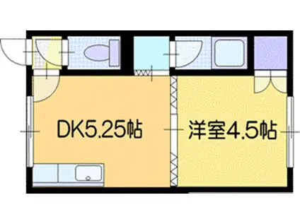 松下ハイツ江別II(1DK/4階)の間取り写真