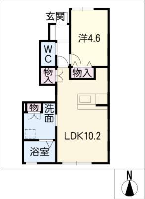 プレタメゾン伍号館(1LDK/1階)の間取り写真