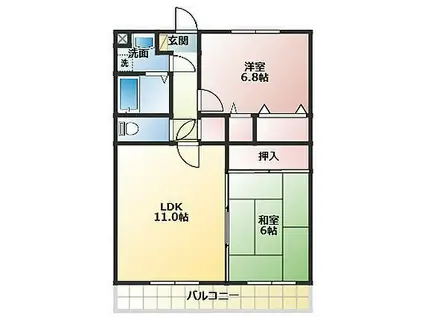 CO・COON(2LDK/2階)の間取り写真