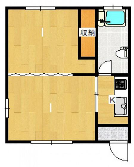 第6芦屋ビル(2K/3階)の間取り写真