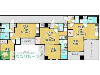 ステイビルII(1DK/7階)の間取り写真