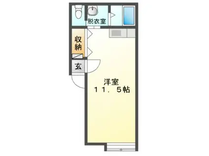 JR室蘭本線 鷲別駅 徒歩20分 2階建 築17年(ワンルーム/1階)の間取り写真