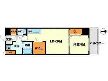 アンフィニVIII(1LDK/5階)の間取り写真